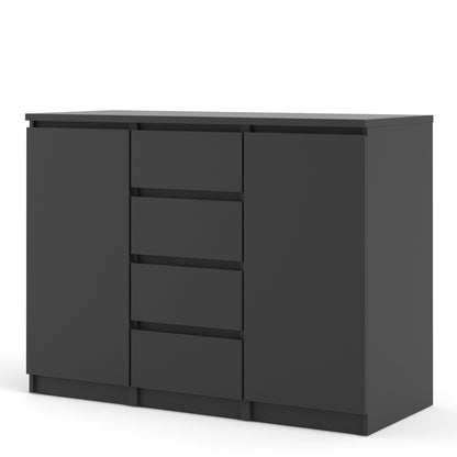 Cote | Furniture Naia Sideboard, 4 Drawer + 2 Door - Black Naia, Sideboards 70271077gm