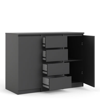 Cote | Furniture Naia Sideboard, 4 Drawer + 2 Door - Black Naia, Sideboards 70271077gm