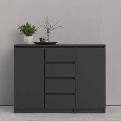 Cote | Furniture Naia Sideboard, 4 Drawer + 2 Door - Black Naia, Sideboards 70271077gm