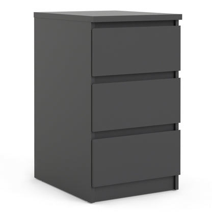 Cote | Furniture Naia Bedside Table, 3 Drawer - Black Naia, Bedside Tables 70271078gm