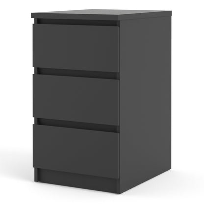 Cote | Furniture Naia Bedside Table, 3 Drawer - Black Naia, Bedside Tables 70271078gm