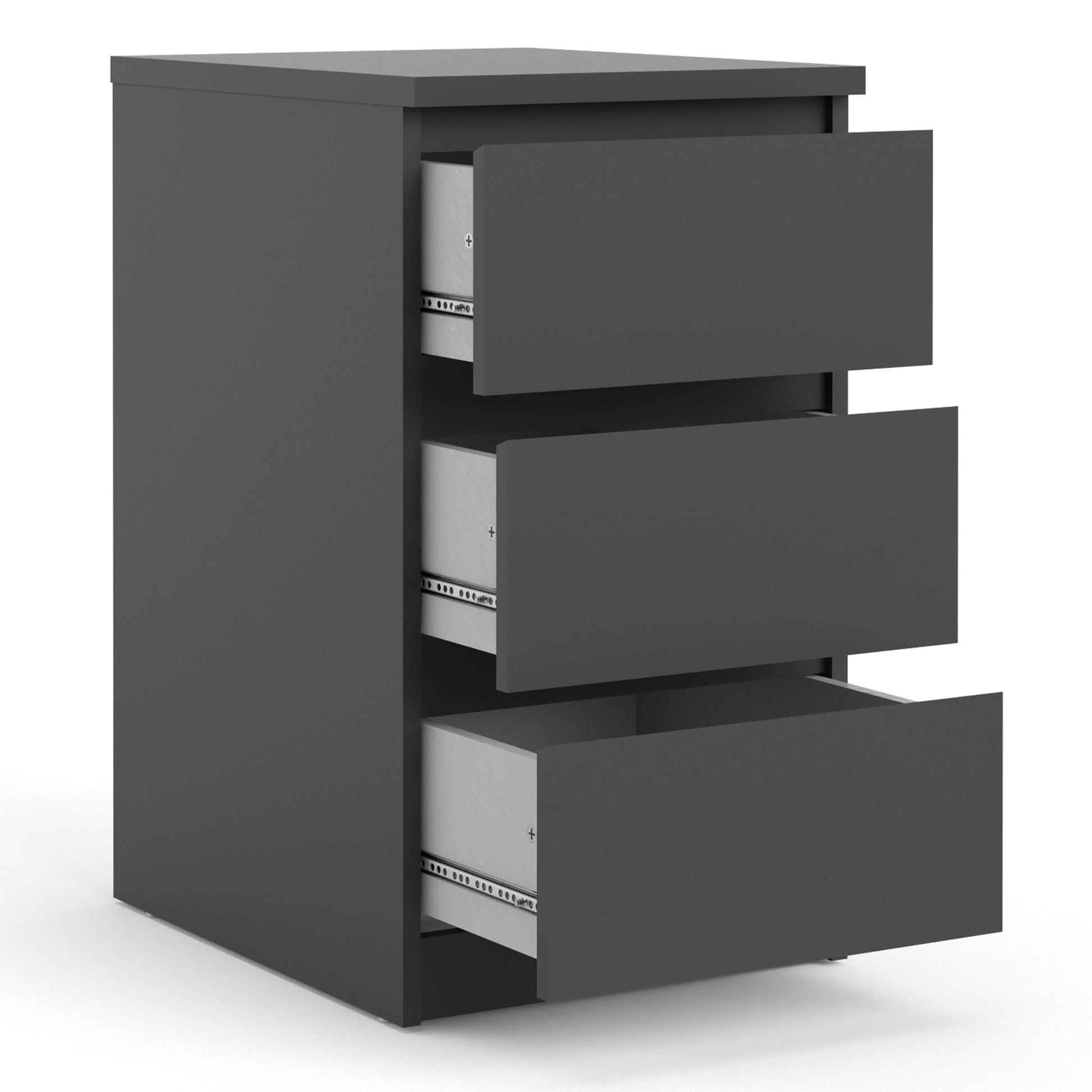 Cote | Furniture Naia Bedside Table, 3 Drawer - Black Naia, Bedside Tables 70271078gm