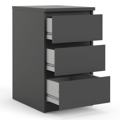 Cote | Furniture Naia Bedside Table, 3 Drawer - Black Naia, Bedside Tables 70271078gm