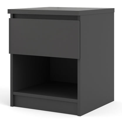 Cote | Furniture Naia Bedside Table, 1 Drawer + 1 Shelf - Black Naia, Bedside Tables 70271082gm