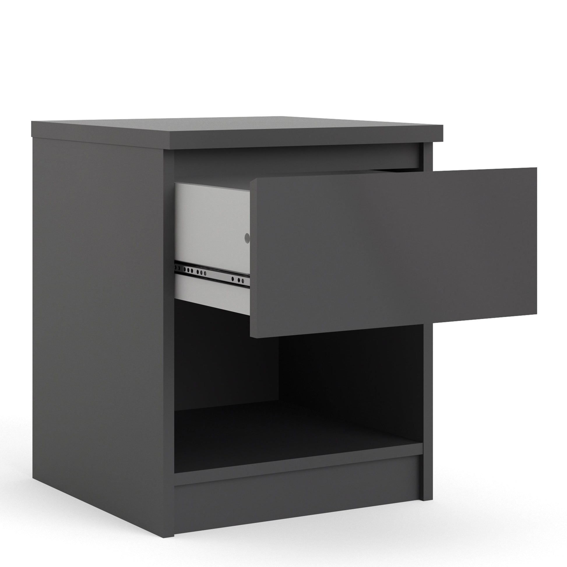 Cote | Furniture Naia Bedside Table, 1 Drawer + 1 Shelf - Black Naia, Bedside Tables 70271082gm