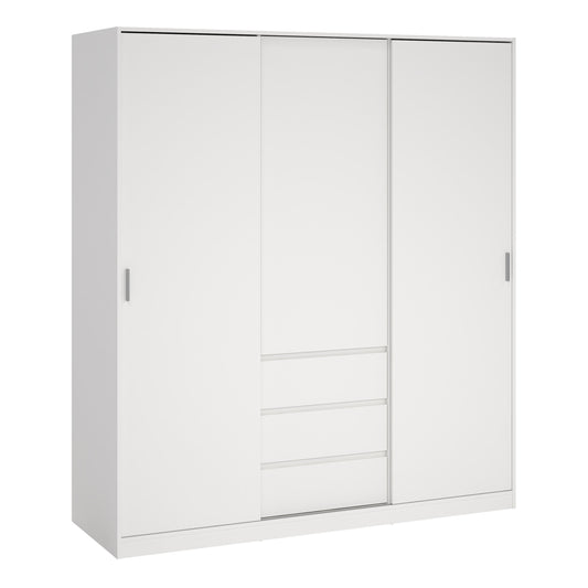 Cote | Furniture Naia Wardrobe  2 Sliding Doors + 1 Door + 3 Drawer - White  Naia, Wardrobes 702751484949