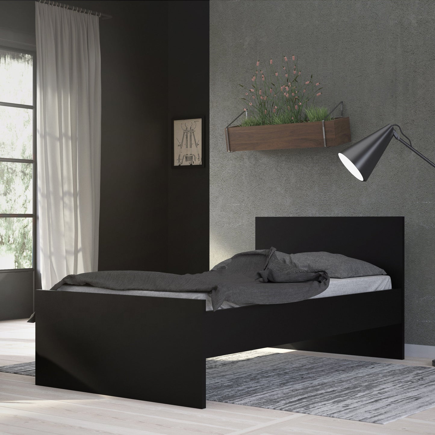 Cote | Furniture Naia Single Bed - Black Naia, Beds 70275211gmgm