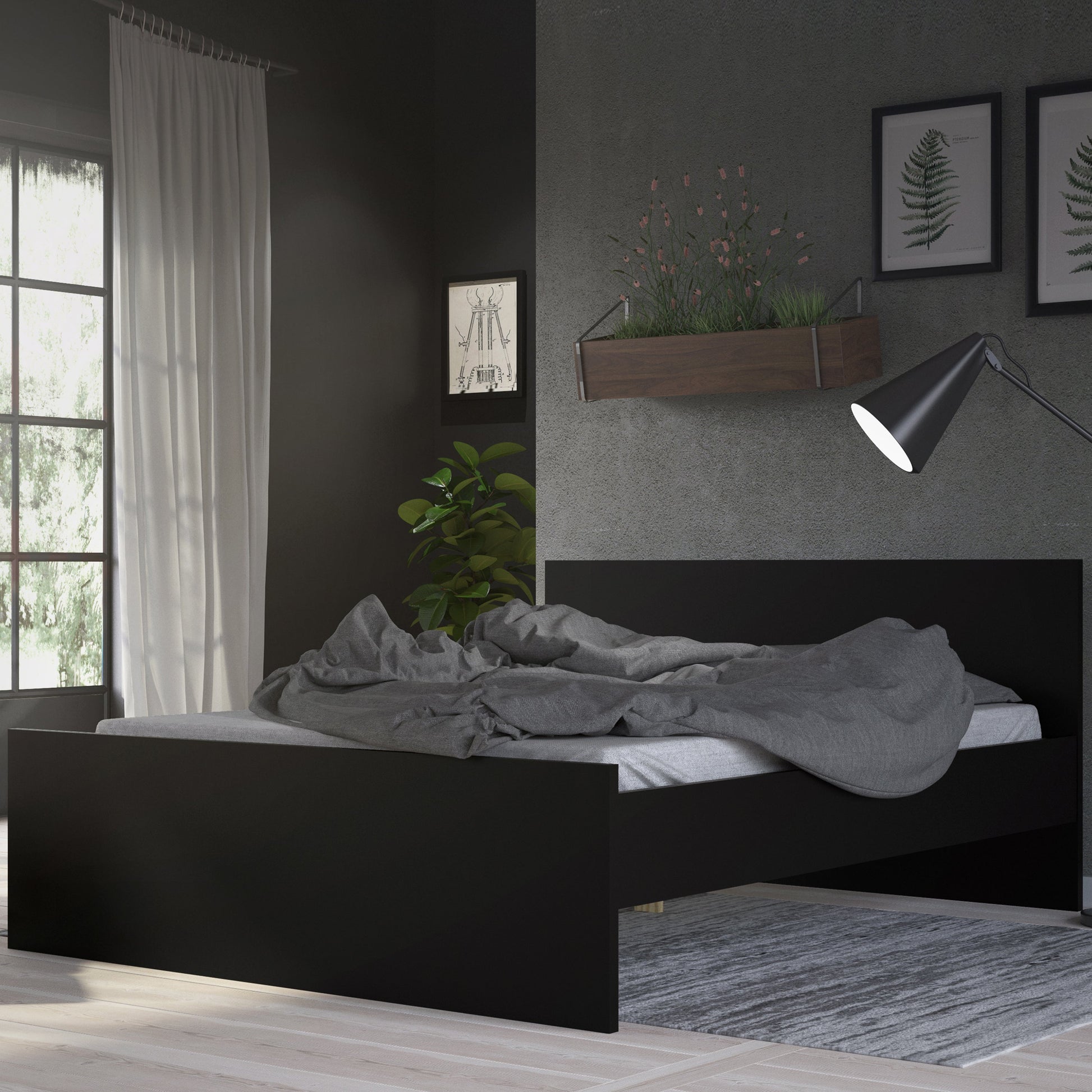 Cote | Furniture Naia Double Bed - Black Naia, Beds 70275212gmgm