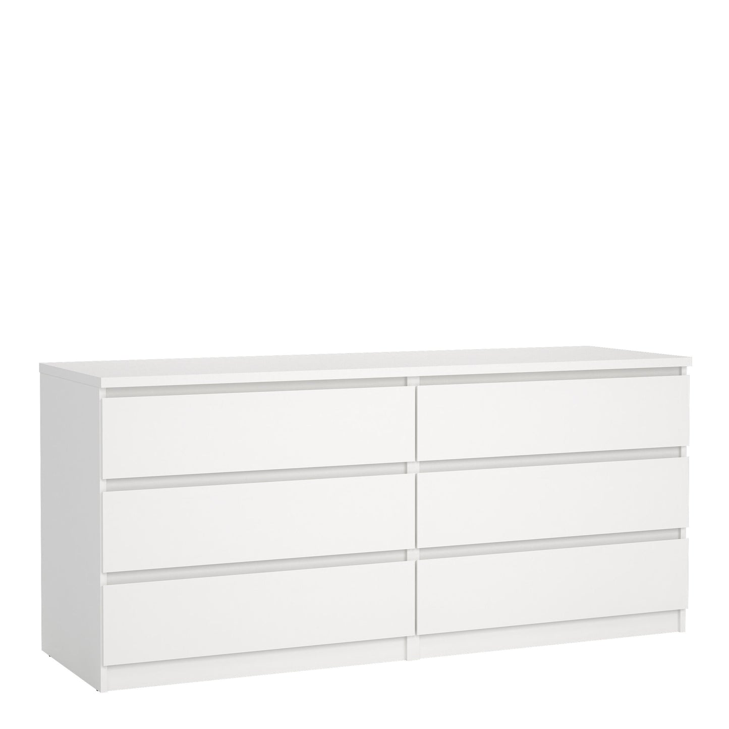 Cote | Furniture Naia Chest of Drawers, Wide 6 Drawer (3+3) - White Naia, Chest of Drawers 7027623249