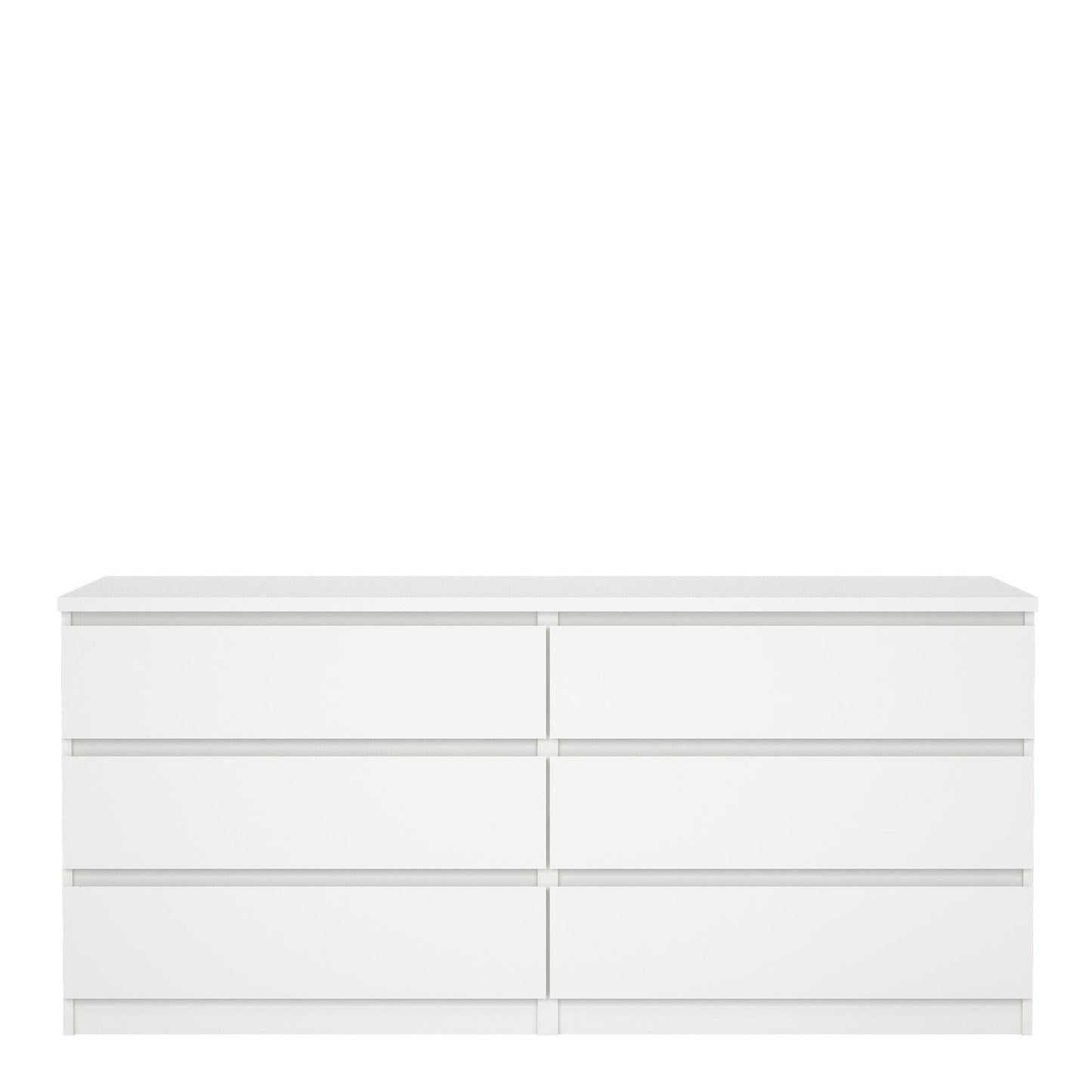 Cote | Furniture Naia Chest of Drawers, Wide 6 Drawer (3+3) - White Naia, Chest of Drawers 7027623249