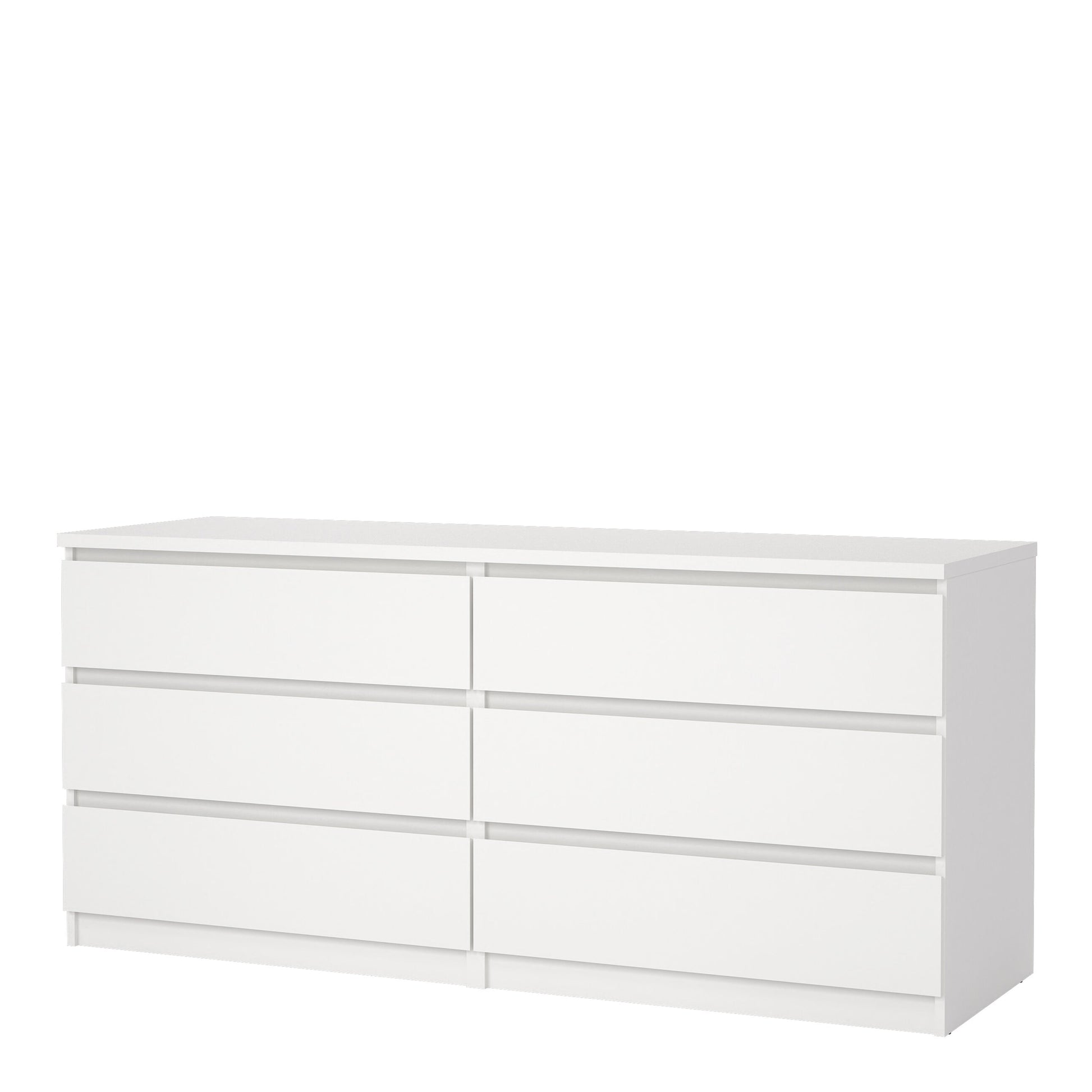 Cote | Furniture Naia Chest of Drawers, Wide 6 Drawer (3+3) - White Naia, Chest of Drawers 7027623249