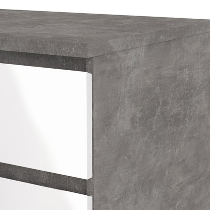 Cote | Furniture Naia Chest of Drawers, Wide 6 Drawer (3+3) - Concrete Grey & White Naia, Chest of Drawers 70276232gxuu