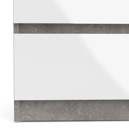 Cote | Furniture Naia Chest of Drawers, Wide 6 Drawer (3+3) - Concrete Grey & White Naia, Chest of Drawers 70276232gxuu