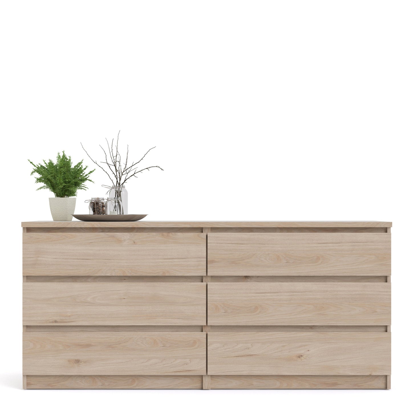 Cote | Furniture Naia Chest of Drawers, Wide 6 Drawer (3+3) - Oak Naia, Chest of Drawers 70276232hl