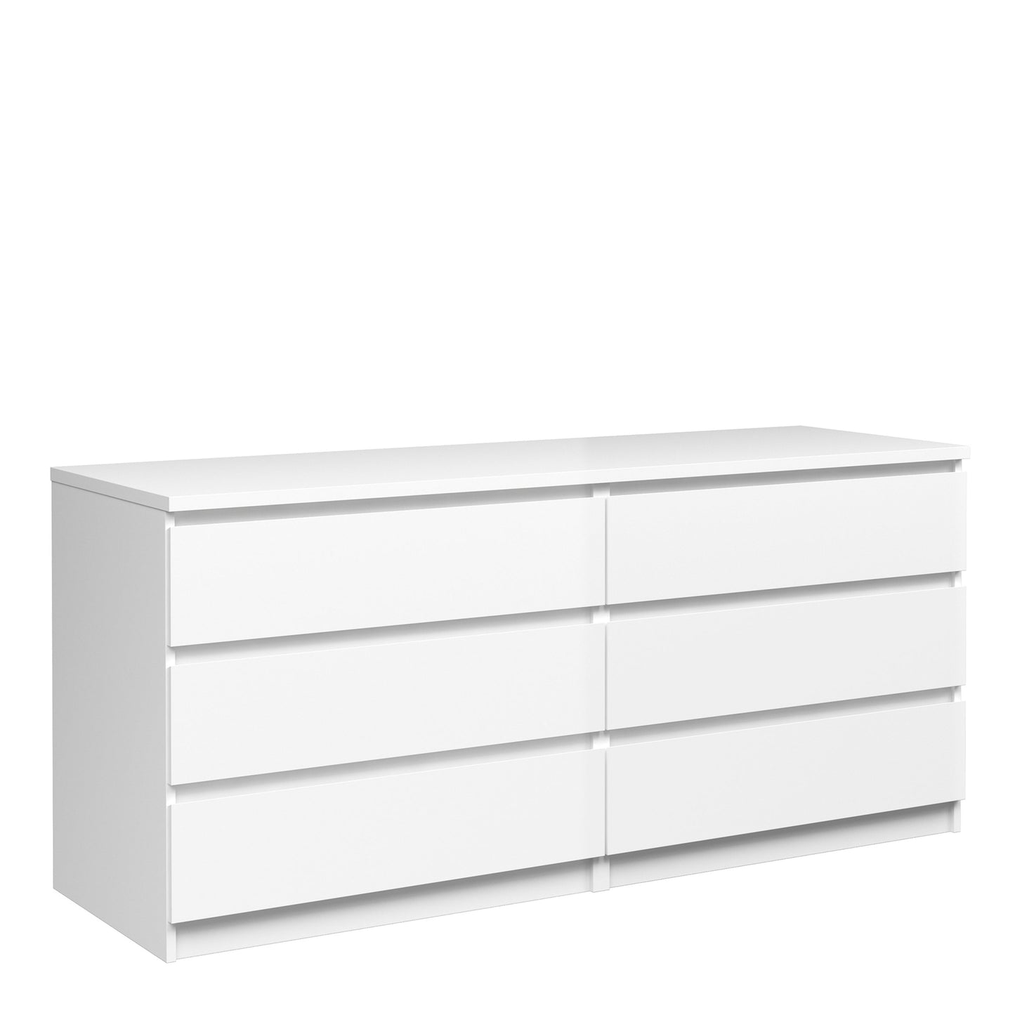 Cote | Furniture Naia Chest of Drawers, Wide 6 Drawer (3+3) - High Gloss White Naia, Chest of Drawers 70276232uu