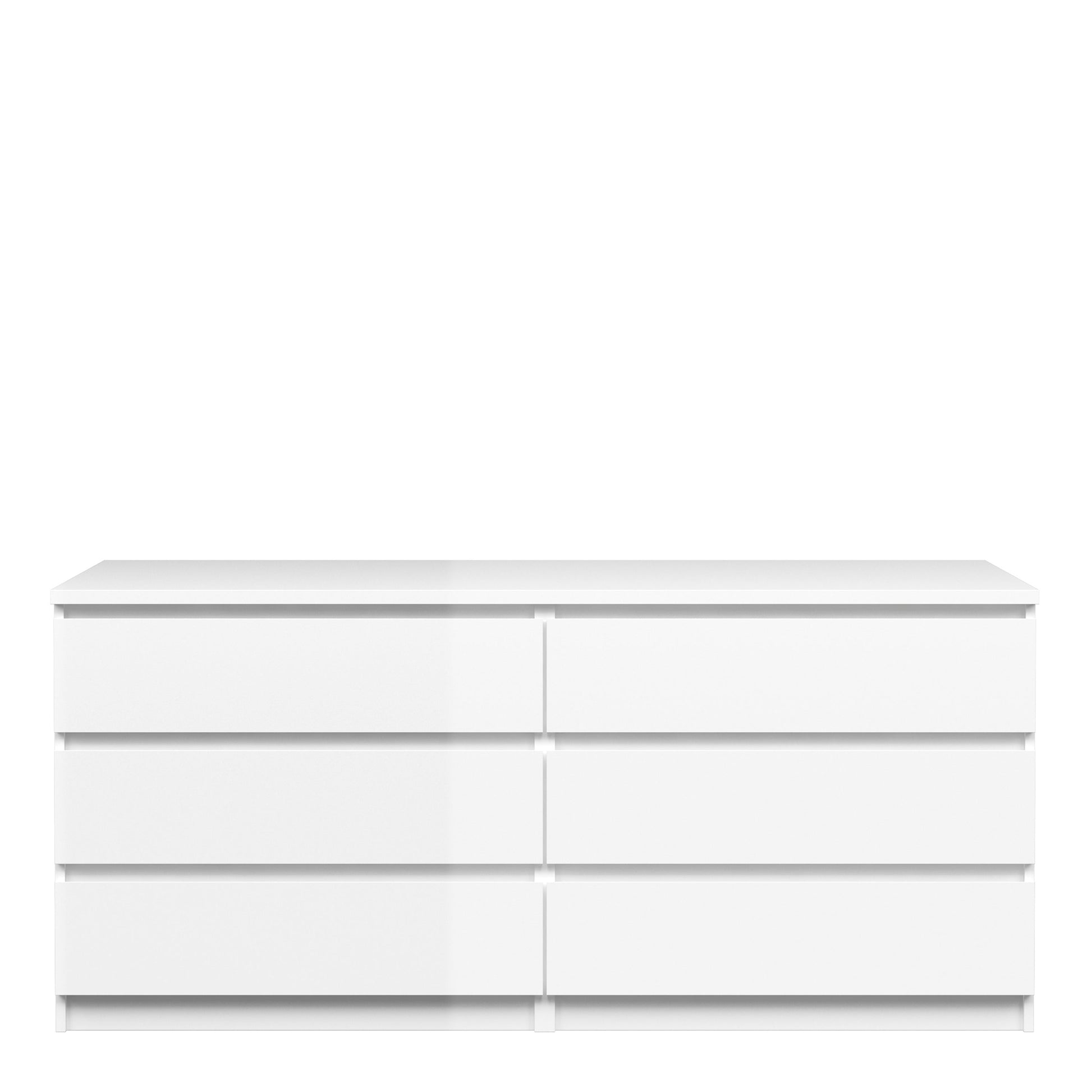 Cote | Furniture Naia Chest of Drawers, Wide 6 Drawer (3+3) - High Gloss White Naia, Chest of Drawers 70276232uu