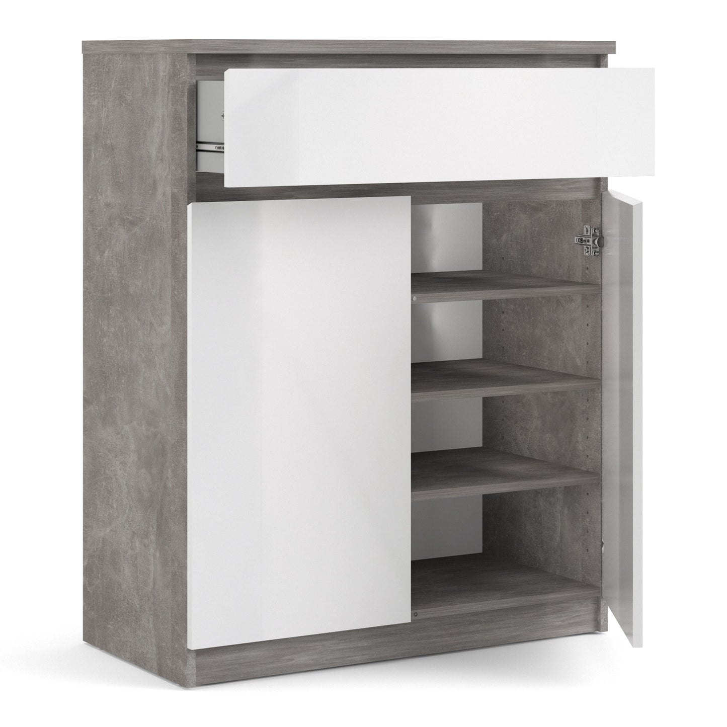 Cote | Furniture Naia Sideboard, 1 Drawer + 2 Doors - Concrete Grey & White Naia, Sideboards 70276234gxuu