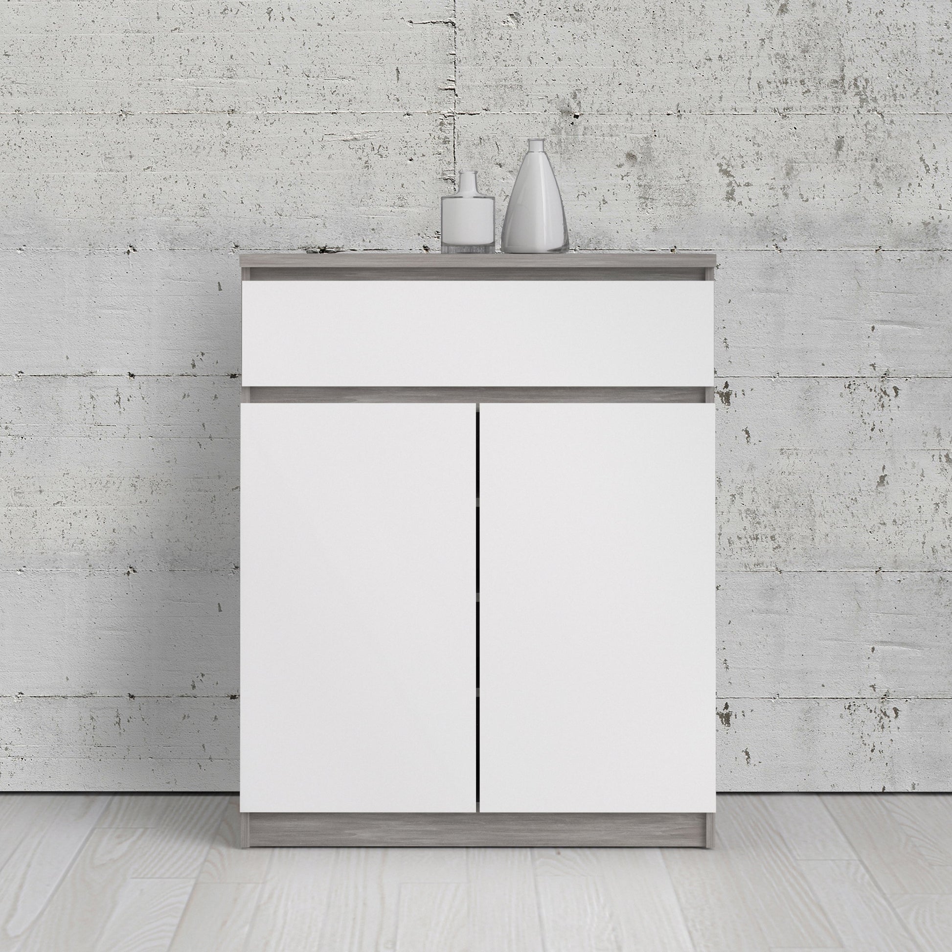 Cote | Furniture Naia Sideboard, 1 Drawer + 2 Doors - Concrete Grey & White Naia, Sideboards 70276234gxuu