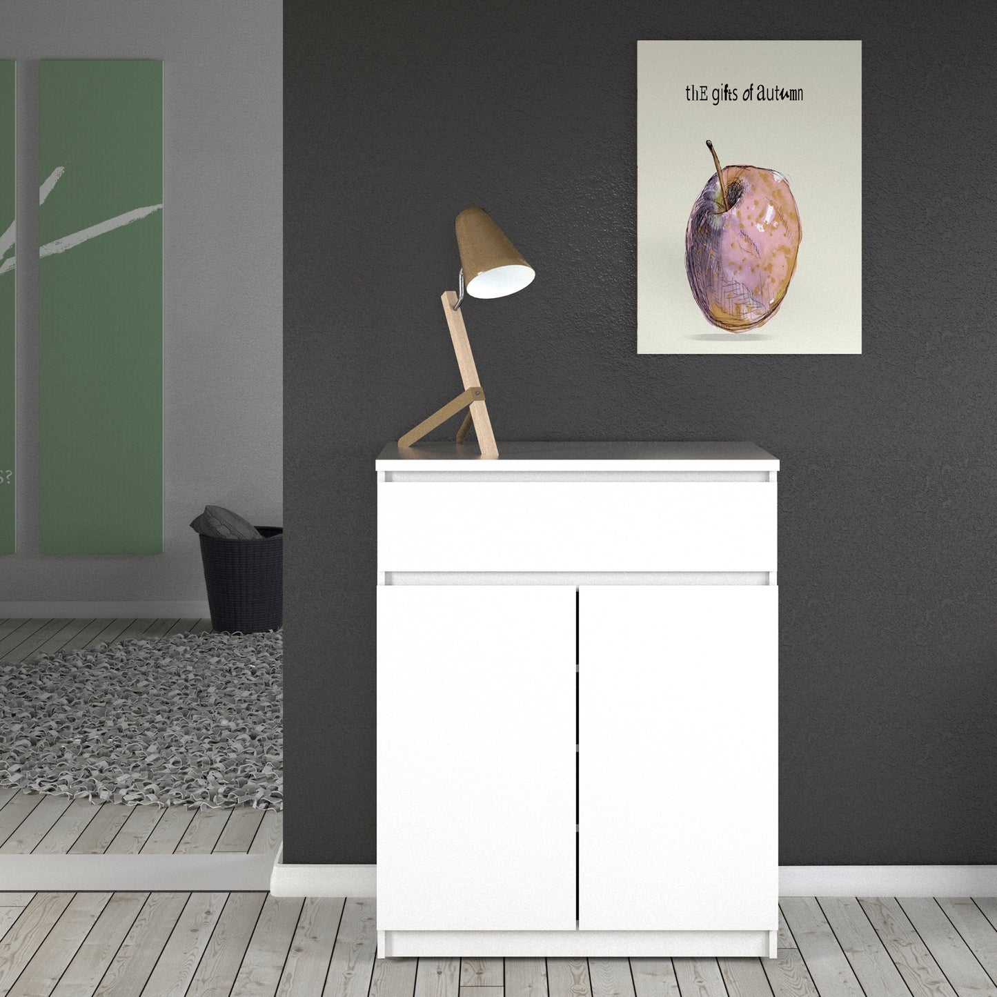 Cote | Furniture Naia Sideboard, 1 Drawer + 2 Doors - White Naia, Sideboards 70276234uu