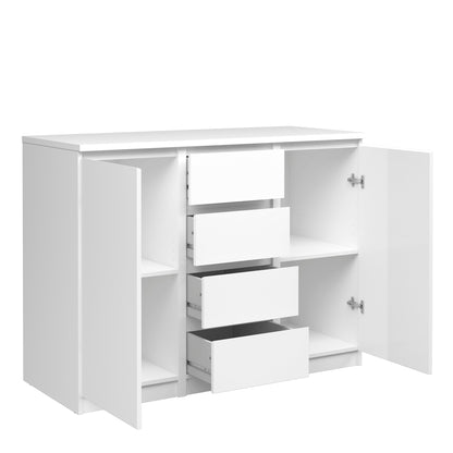 Cote | Furniture Naia Sideboard, 4 Drawer + 2 Doors - White Naia, Sideboards 70276236uu