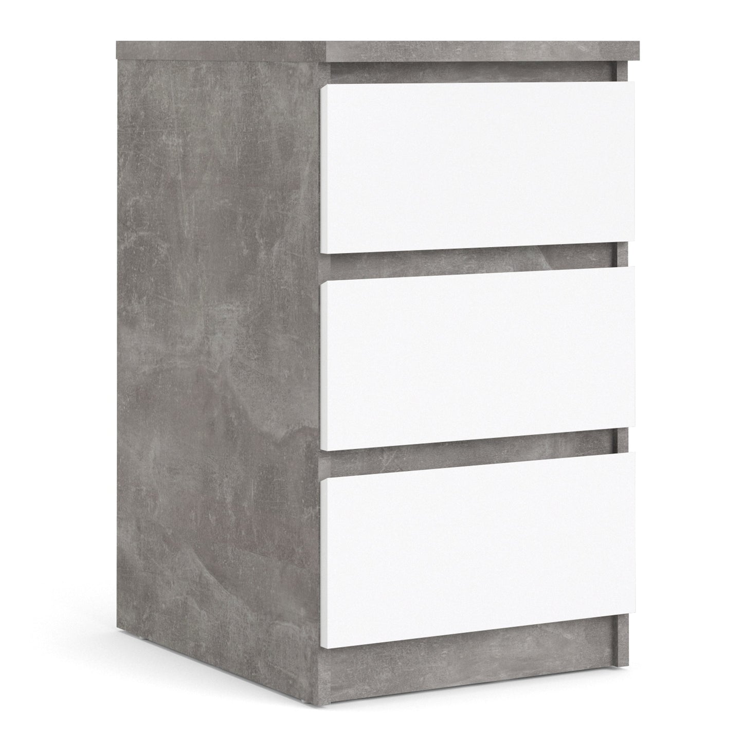 Cote | Furniture Naia Bedside Table, 3 Drawer - Concrete Grey & White Naia, Bedside Tables 70276237gxuu