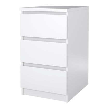 Cote | Furniture Naia Bedside Table, 3 Drawer - White Naia, Bedside Tables 70276237uu