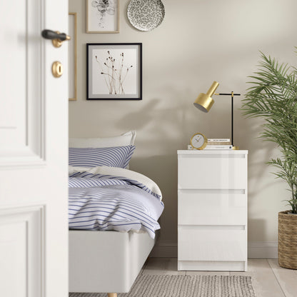 Cote | Furniture Naia Bedside Table, 3 Drawer - White Naia, Bedside Tables 70276237uu