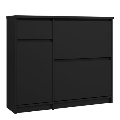 Cote | Furniture Naia Shoe Storage, 2 Compartments, 1 Door + 1 Drawer - Black Naia, Shoe Storage 70292206gmgm