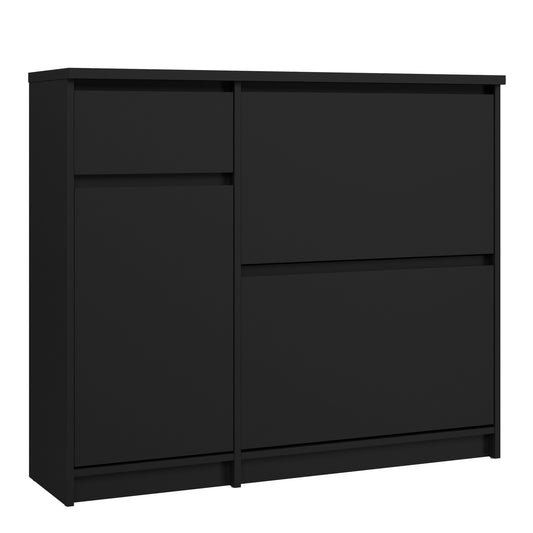 Cote | Furniture Naia Shoe Storage, 2 Compartments, 1 Door + 1 Drawer - Black Naia, Shoe Storage 70292206gmgm