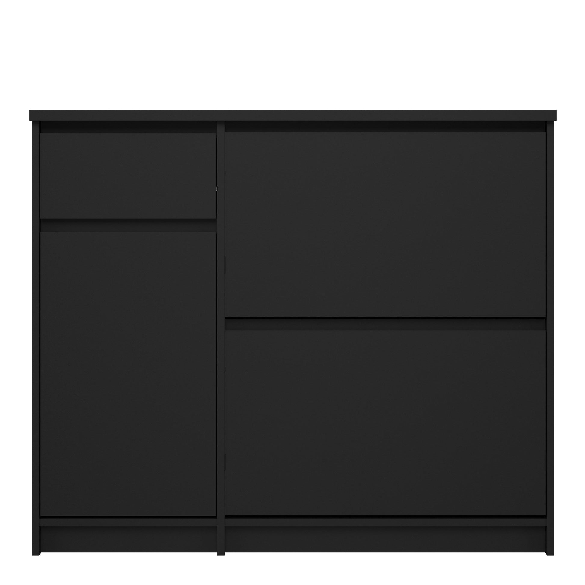 Cote | Furniture Naia Shoe Storage, 2 Compartments, 1 Door + 1 Drawer - Black Naia, Shoe Storage 70292206gmgm