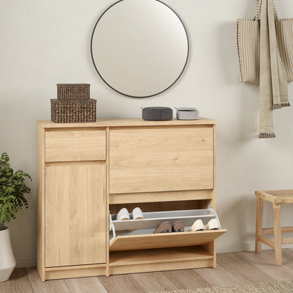 Cote | Furniture Naia Shoe Storage, 2 Compartments, 1 Door + 1 Drawer - Oak Naia, Shoe Storage 70292206hlhl