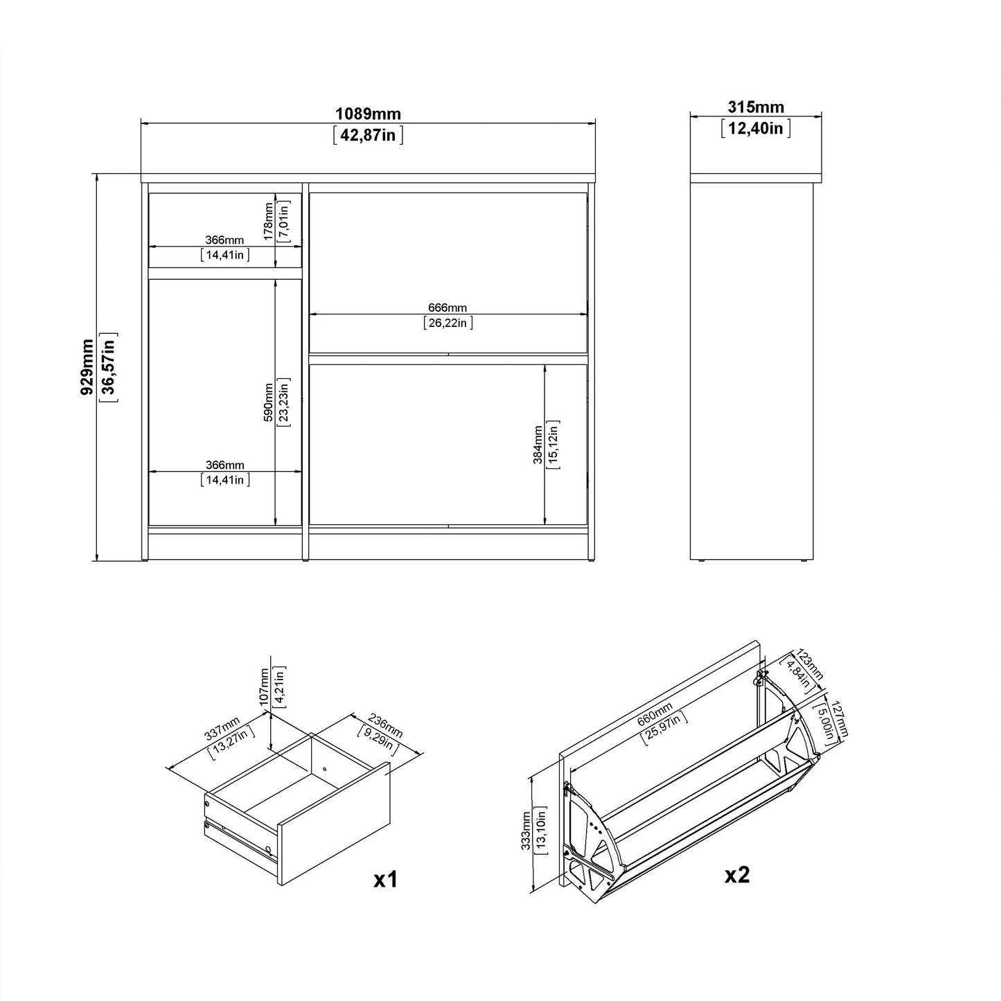 Cote | Furniture Naia Shoe Storage, 2 Compartments, 1 Door + 1 Drawer - Oak Naia, Shoe Storage 70292206hlhl