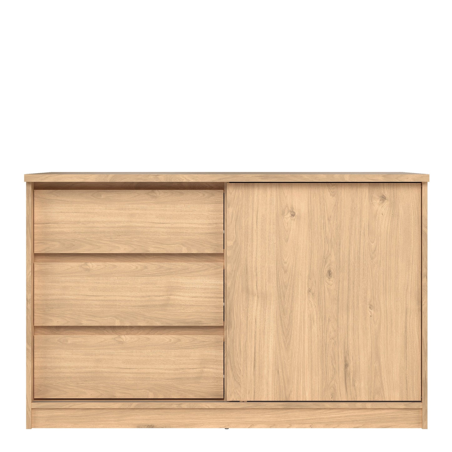 Cote | Furniture Naia Storage Cabinet, 1 Sliding Door + 3 Drawer - Oak Naia, Cupboards 70292207hlhl