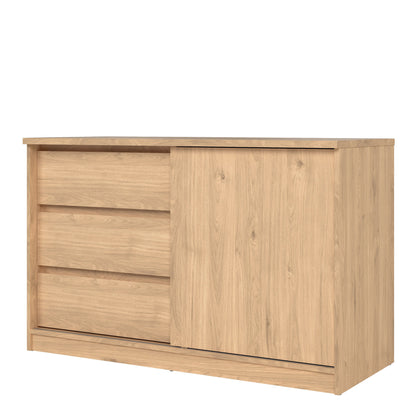 Cote | Furniture Naia Storage Cabinet, 1 Sliding Door + 3 Drawer - Oak Naia, Cupboards 70292207hlhl