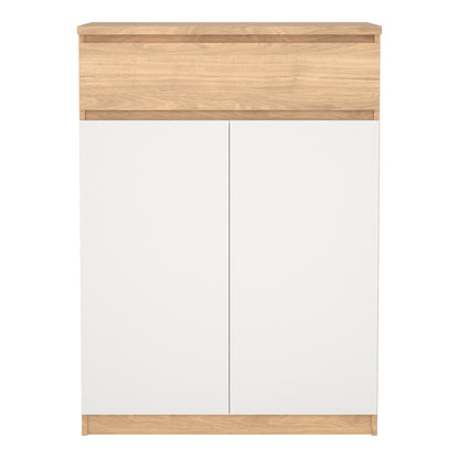 Cote | Furniture Naia Shoe Storage, 2 Doors +1 Drawer - Oak & White Naia, Shoe Storage 70292209hl49