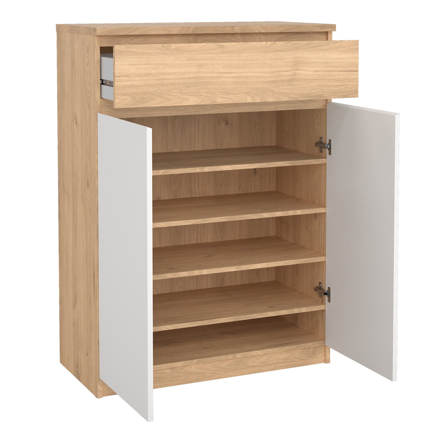 Cote | Furniture Naia Shoe Storage, 2 Doors +1 Drawer - Oak & White Naia, Shoe Storage 70292209hl49