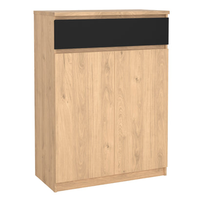 Cote | Furniture Naia Shoe Storage, 2 Doors +1 Drawer - Oak & Black Naia, Shoe Storage 70292209hlgm