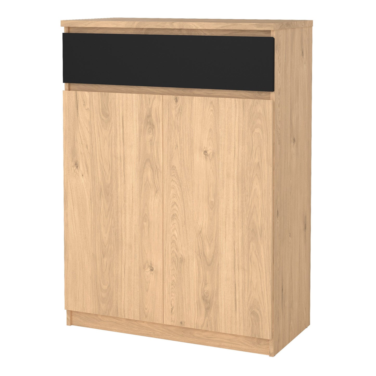 Cote | Furniture Naia Shoe Storage, 2 Doors +1 Drawer - Oak & Black Naia, Shoe Storage 70292209hlgm