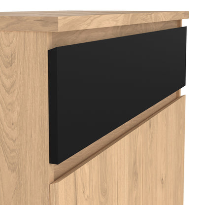 Cote | Furniture Naia Shoe Storage, 2 Doors +1 Drawer - Oak & Black Naia, Shoe Storage 70292209hlgm