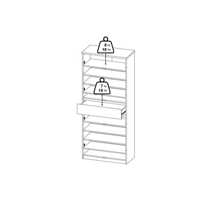 Cote | Furniture Naia Shoe Storage, 4 Doors + 1 Drawer - Oak & White Naia, Shoe Storage 70292210hl49