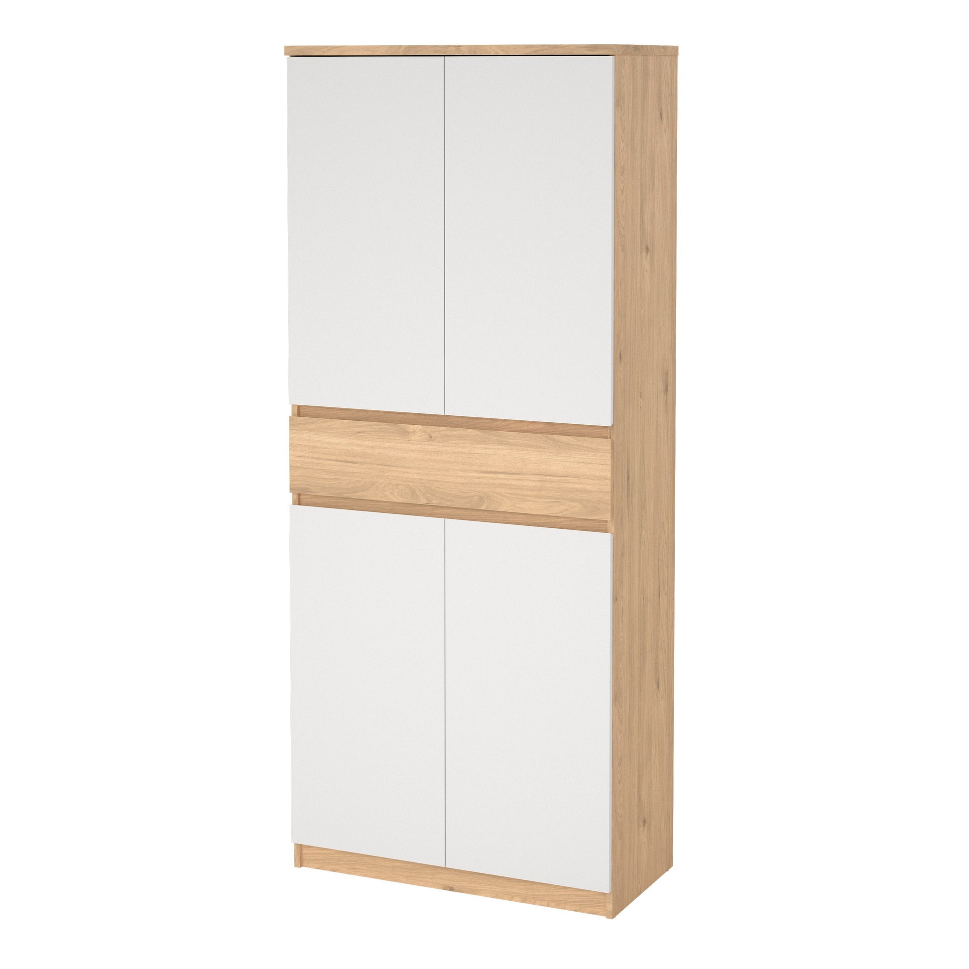 Cote | Furniture Naia Shoe Storage, 4 Doors + 1 Drawer - Oak & White Naia, Shoe Storage 70292210hl49