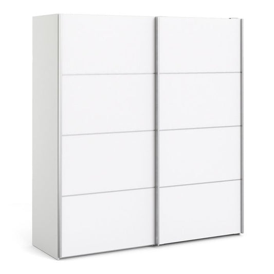 Cote | Furniture Verona Wardrobe, Sliding Doors + 2 Shelves (180cm) - White with White Doors Verona, Wardrobes 7037528215