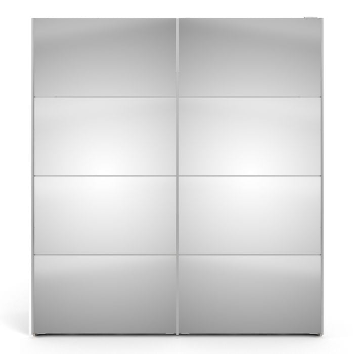 Cote | Furniture Verona Wardrobe, Sliding Doors + 2 Shelves (180cm) - White with Mirror Doors Verona, Wardrobes 7037528218