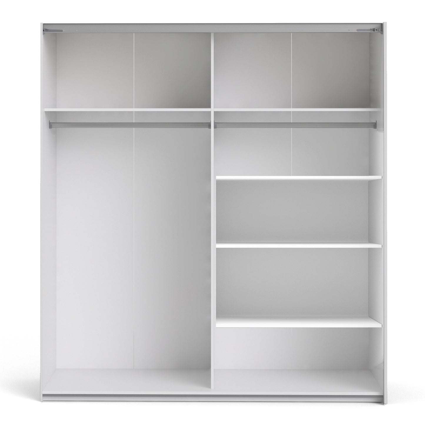 Cote | Furniture Verona Wardrobe, Sliding Doors + 5 Shelves (180cm) - White with Oak Doors Verona, Wardrobes 7037528220