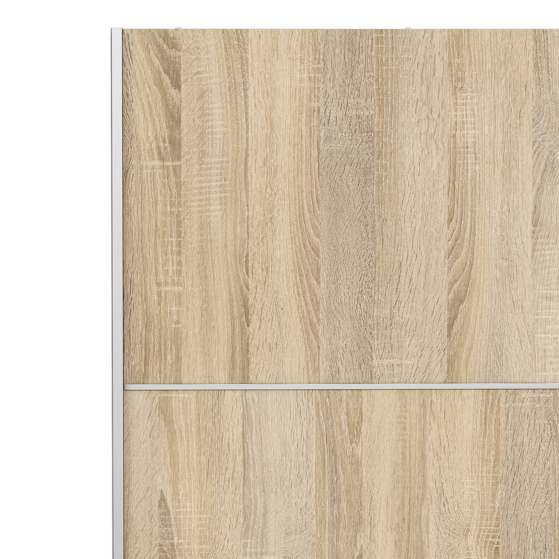 Cote | Furniture Verona Wardrobe, Sliding Doors + 5 Shelves (180cm) - White with Oak Doors Verona, Wardrobes 7037528220