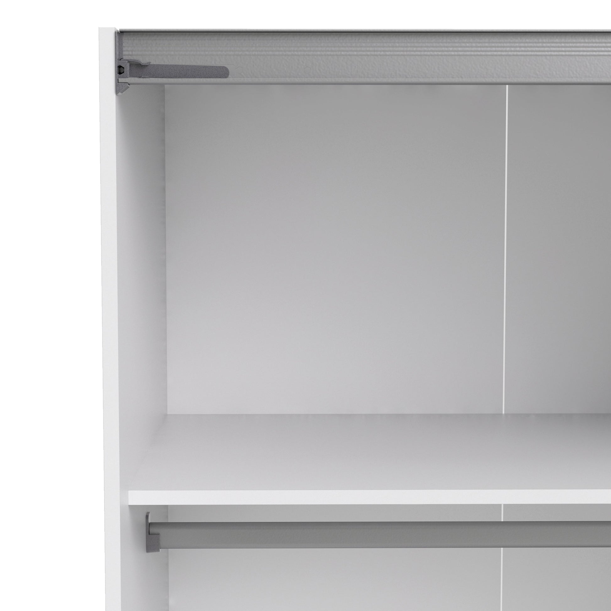 Cote | Furniture Verona Wardrobe, Sliding Doors + 5 Shelves (180cm) - White with Oak Doors Verona, Wardrobes 7037528220