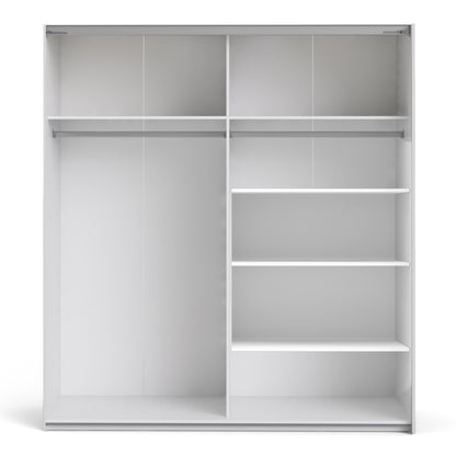 Cote | Furniture Verona Wardrobe, Sliding Doors + 5 Shelves (180cm) - White with Mirror Doors Verona, Wardrobes 7037528222