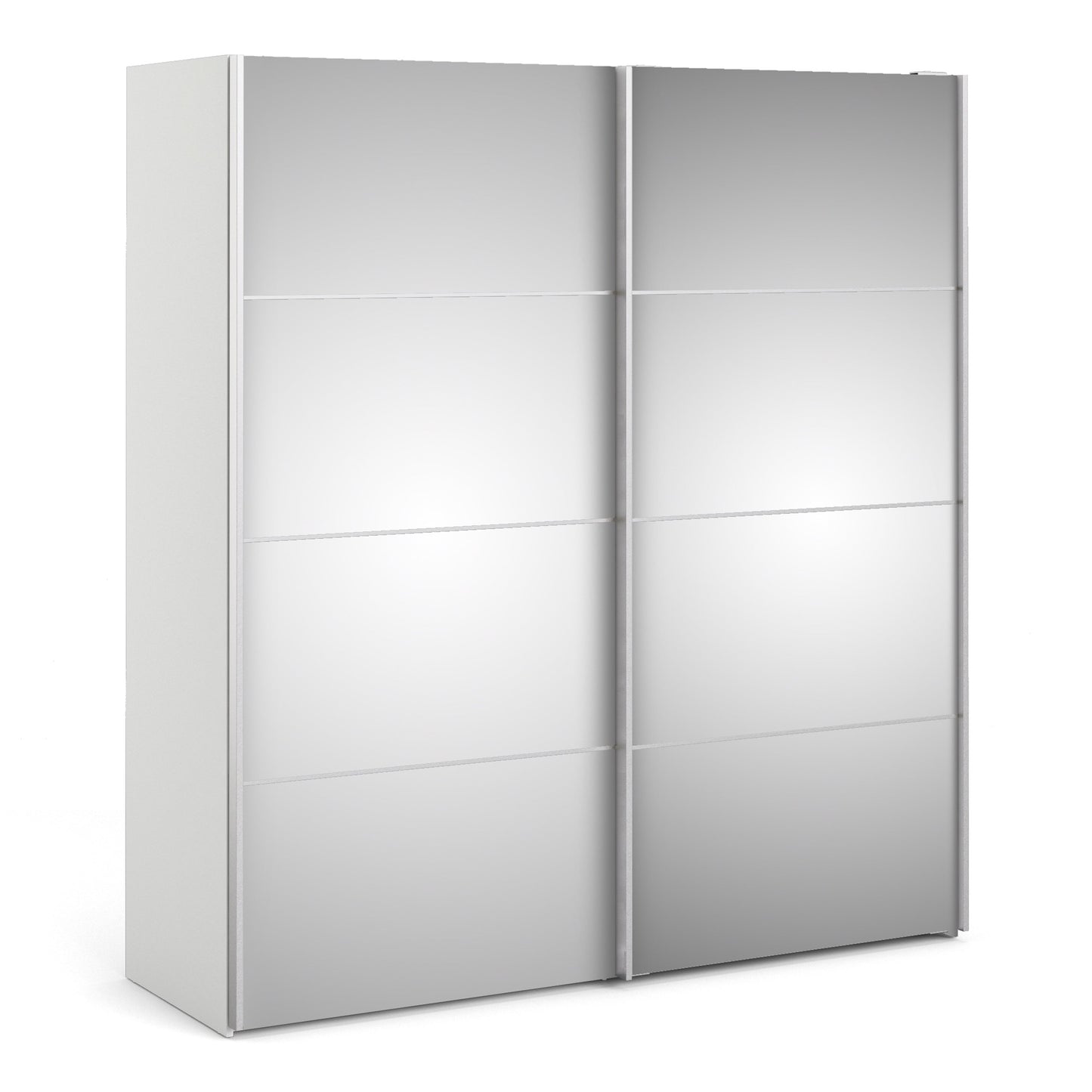 Cote | Furniture Verona Wardrobe, Sliding Doors + 5 Shelves (180cm) - White with Mirror Doors Verona, Wardrobes 7037528222