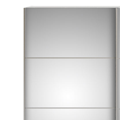 Cote | Furniture Verona Wardrobe, Sliding Doors + 5 Shelves (180cm) - White with Mirror Doors Verona, Wardrobes 7037528222