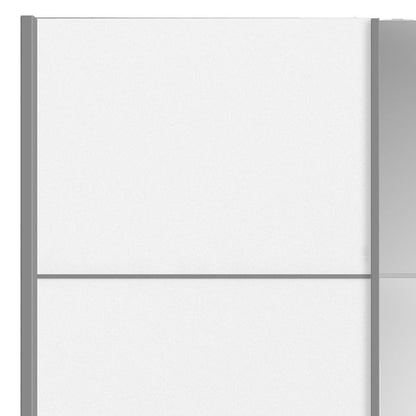 Cote | Furniture Verona Wardrobe, Sliding Doors + 2 Shelves (180cm) - White & White with Mirror Doors Verona, Wardrobes 7037528225